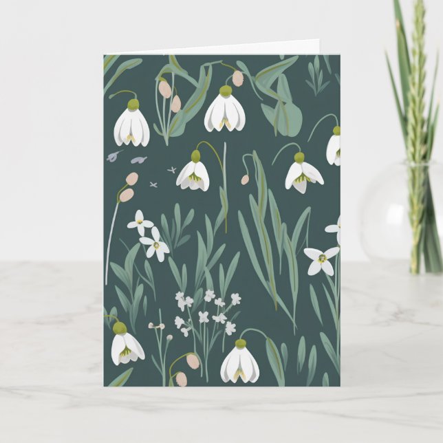 Carte Fleur De Neige Pour Anniversaire (Devant)