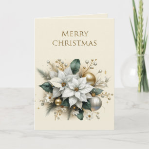 Carte Fleur de Noël élégante de Poinsettia de Fêtes 