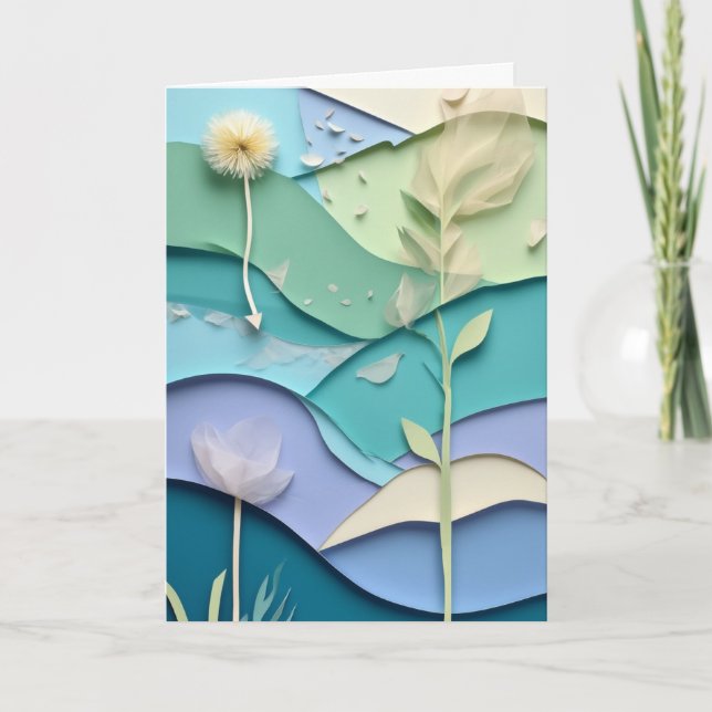 Carte Fleur de papier stratifiée (Devant)