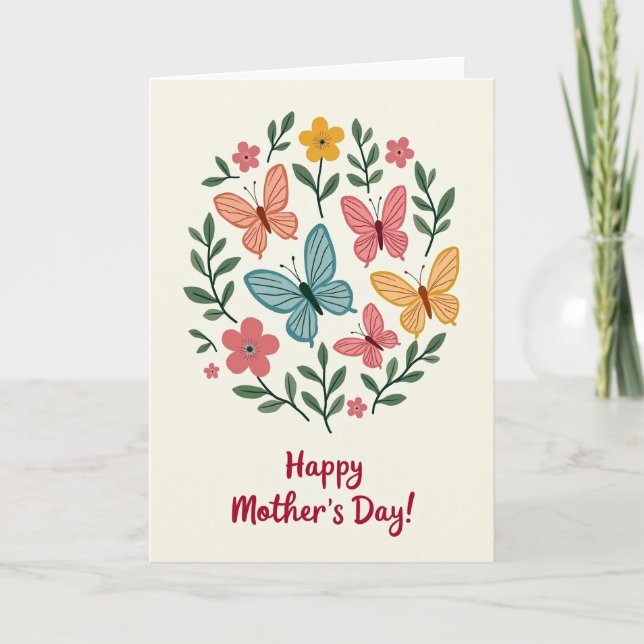 Carte Fleur de Papillon Circulaire (Devant)