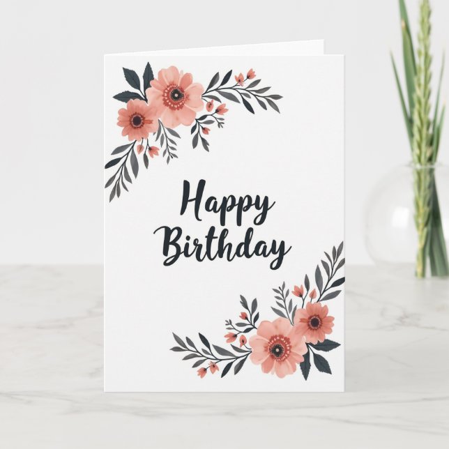 Carte Fleur de Pêcher Botanique (Devant)
