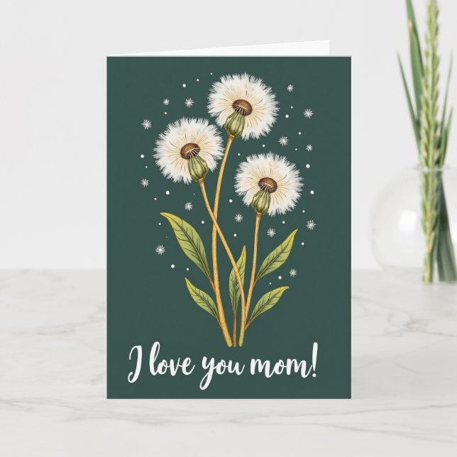 Carte Fleur de Pissenlit pour Maman (Devant)