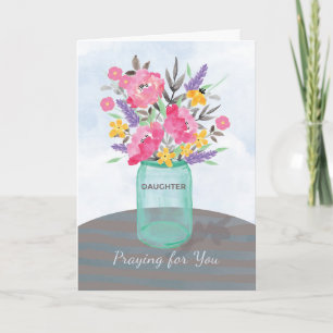 Carte Fleur de pot Mason foi priant pour vous fille