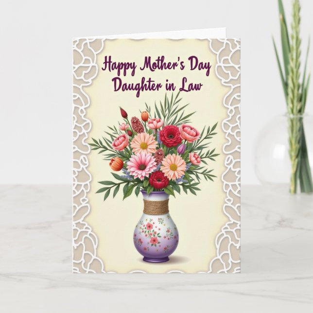 Carte Fleur de Pouvoir Vase Rayé (Devant)