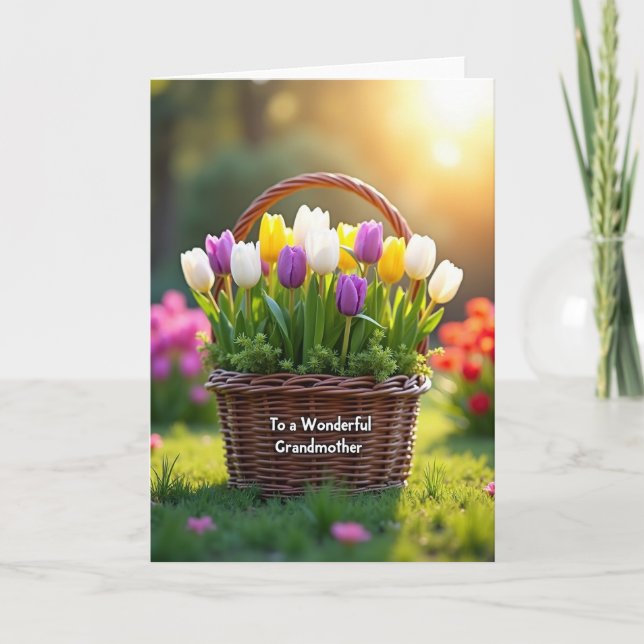 Carte Fleur de Printemps pour Grand-mère (Devant)