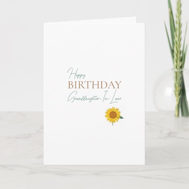 Carte Fleur de soleil de petite-fille (Devant)