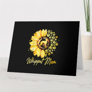 Carte Fleur de soleil Whippet Maman Amoureux des chiens 