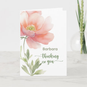 Carte Fleur de soutien personnalisée pour penser à vous