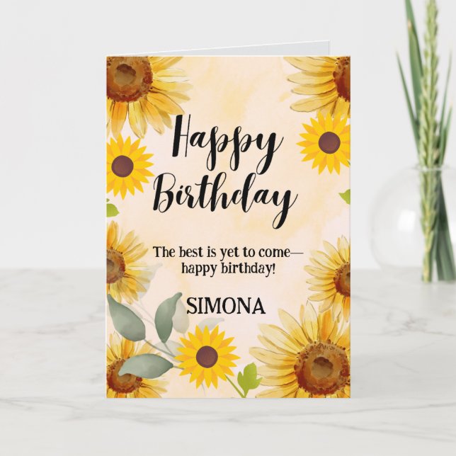 Carte Fleur de tournesol Anniversaire (Devant)