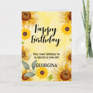 Carte Fleur de tournesol Anniversaire