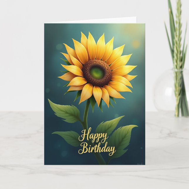 Carte Fleur de Tournesol Douce (Devant)