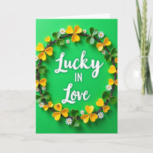 Carte Fleur de Trèfle Cœur Amoureux