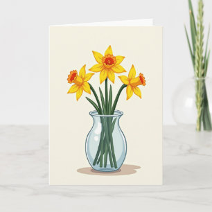 Carte Fleur de Trompette Rayée