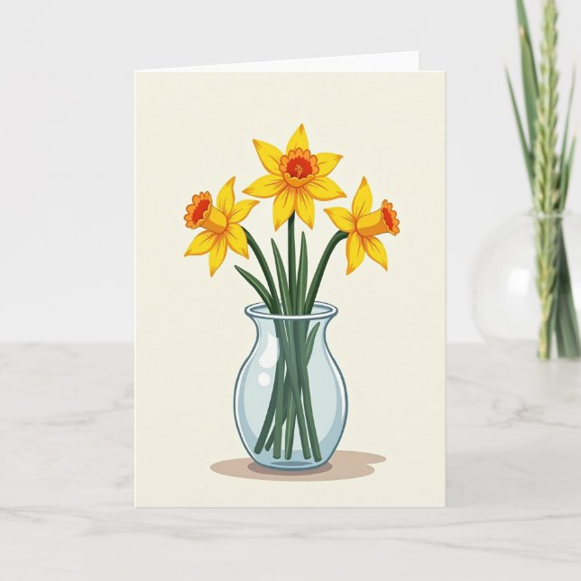 Carte Fleur de Trompette Rayée (Devant)