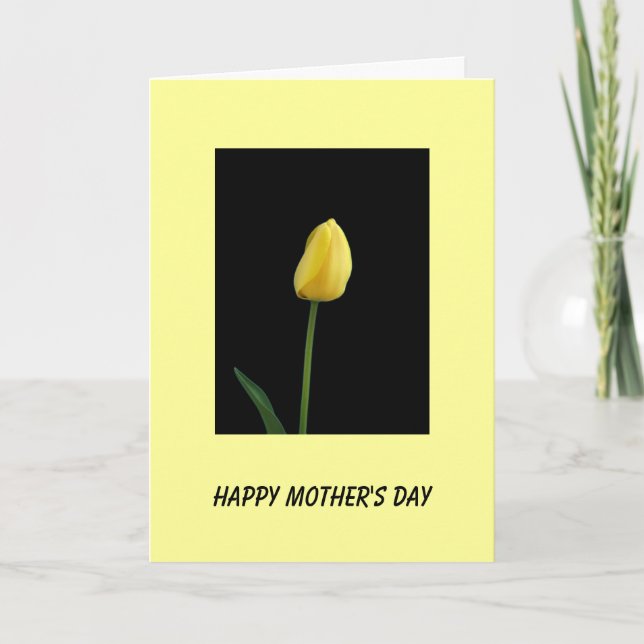 Carte fleur de tulipe du jour de la mère heureuse (Devant)