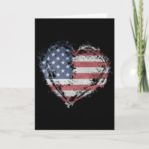 Carte Fleur de vache mignonne 4 juillet Drapeau des État