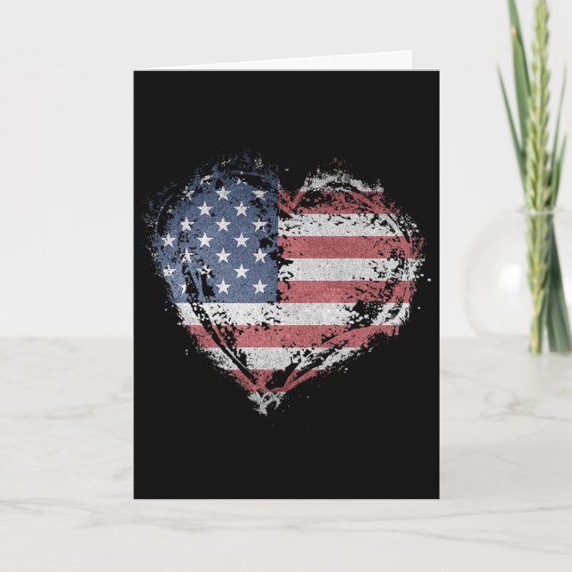 Carte Fleur de vache mignonne 4 juillet Drapeau des État (Devant)