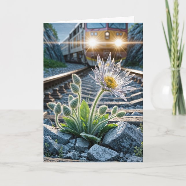 Carte Fleur de verre en pensant à vous (Devant)