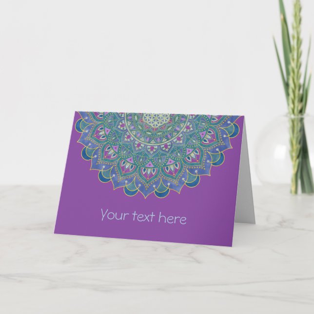 Carte Fleur De Vie - Mandala India Style 1 (Devant)