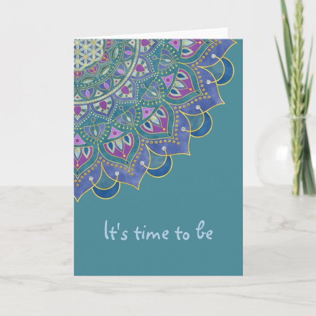 Carte Fleur De Vie - Mandala India Style 1 (Devant)