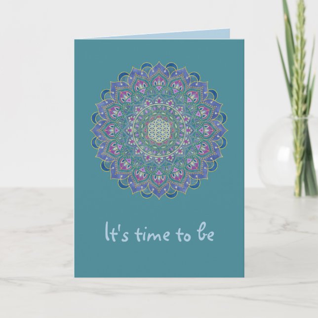 Carte Fleur De Vie - Mandala India Style 1 (Devant)