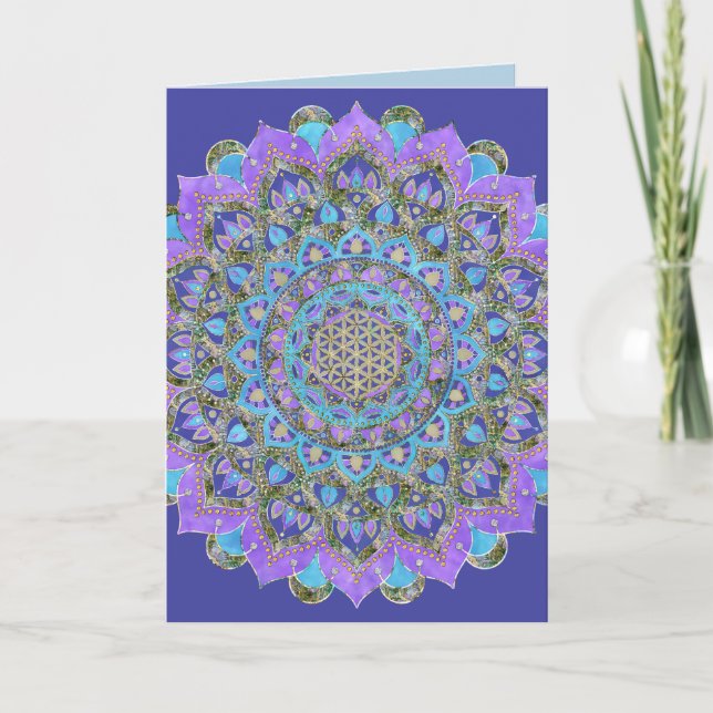 Carte Fleur De Vie - Mandala India Style 2 (Devant)