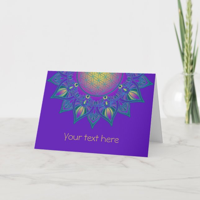 Carte Fleur De Vie - Mandala Indien 3 (Devant)
