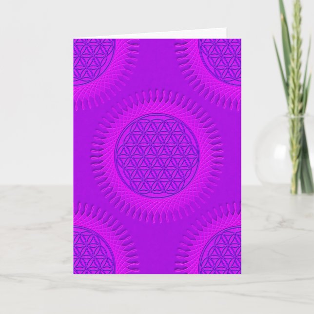 Carte Fleur de vie - soleil - motif continu 3 (Devant)