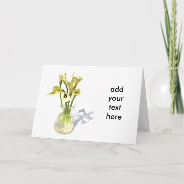Carte Fleur de zantedeschia de bouquet de lis sur (Devant)