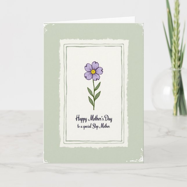 Carte Fleur Dessée à la Main Florale (Devant)