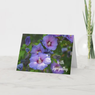 Carte Fleur d'Hibiscus pourpre avec sympathie