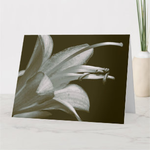 Carte Fleur d'Hosta de l'Amitié, Élégante Sépia Vintage 