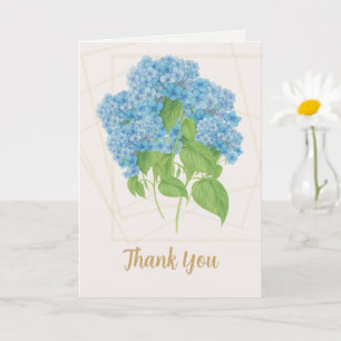 Carte Fleur d'Hydrangea Bleue   Merci