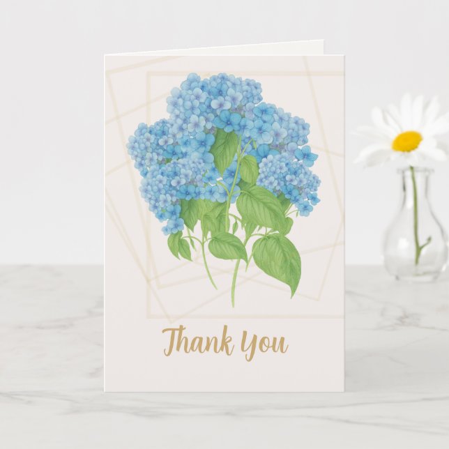 Carte Fleur d'Hydrangea Bleue | Merci (Petite plante)