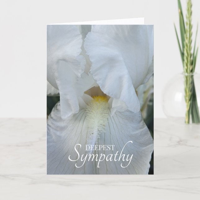 Carte Fleur d'Iris Blanc Sympathie Florale (Devant)