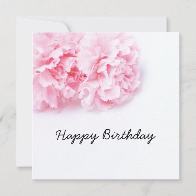 Carte Fleur d'oeillet rose Joyeux anniversaire (Devant)