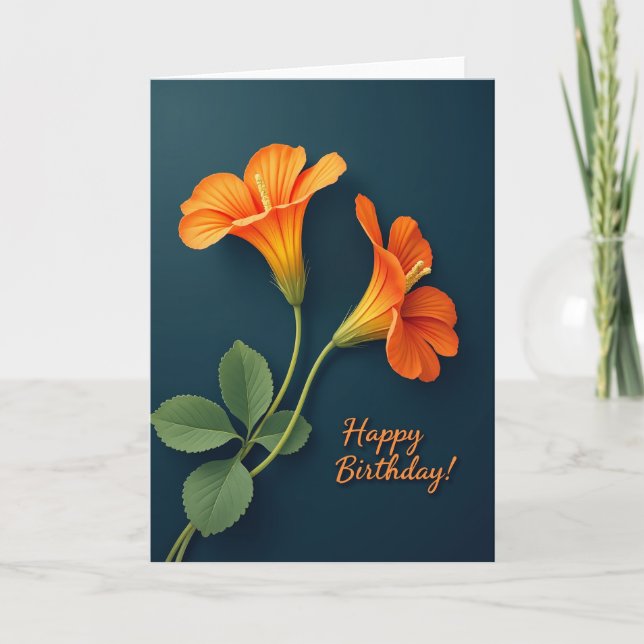 Carte Fleur d'Orange d'Anniversaire (Devant)
