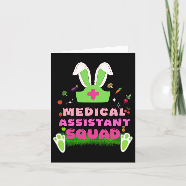Carte Fleur d'oreille de lapin de l'équipe médicale rétr (Devant)