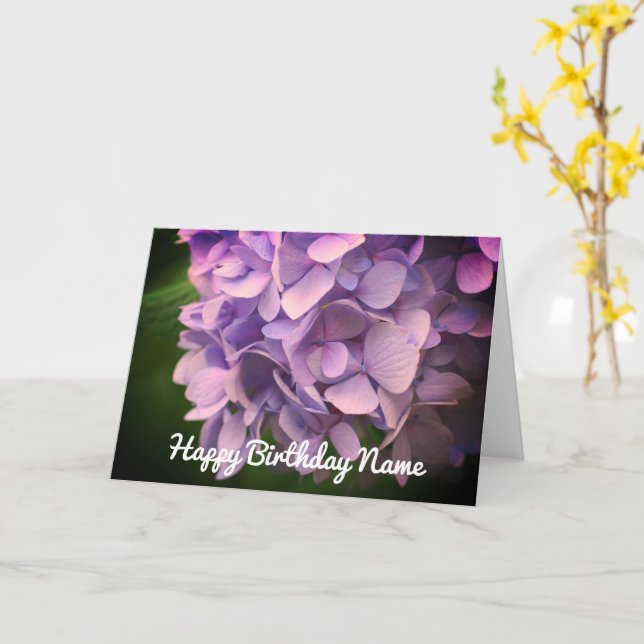 Carte Fleur douce Hydrangea Anniversaire personnalisé (Fleur jaune)