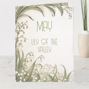 Carte Fleur du mois de naissance mai Lily Anniversaire