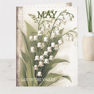 Carte Fleur du mois de naissance mai Lily Anniversaire