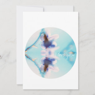 Carte Fleur Eau Bleue Pâle Pastel Violet Amour Vou