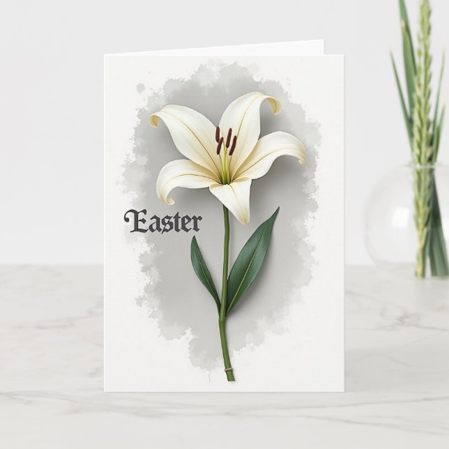 Carte Fleur Élégante Lys Blanc (Devant)