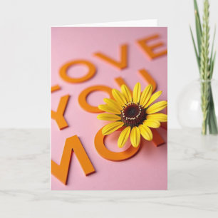 Carte Fleur en Lettres Bloquées