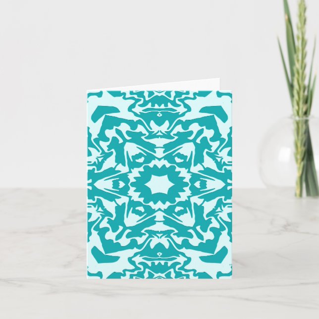 Carte Fleur en turquoise.... (Devant)