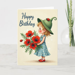 Carte Fleur Enfant Joyeux Anniversaire