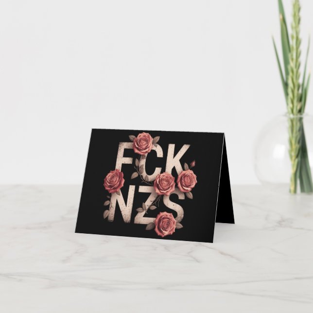 Carte Fleur FCK NZS Contre Droite Non Nazis Lgbtq+ (Devant)