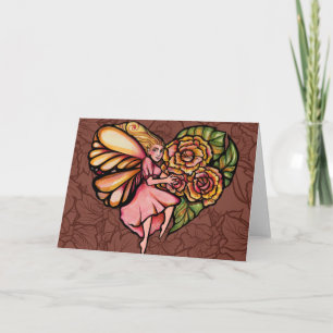 Carte Fleur Fée Jardin Fleurs Coeurs Fleurs Fées