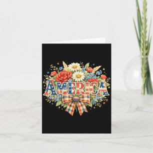 Carte Fleur Florale Aamerica Patriotique Vintage Quatre