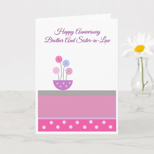 Carte Fleur Frère Et Femme Anniversaire Personnalisé (Petite plante)